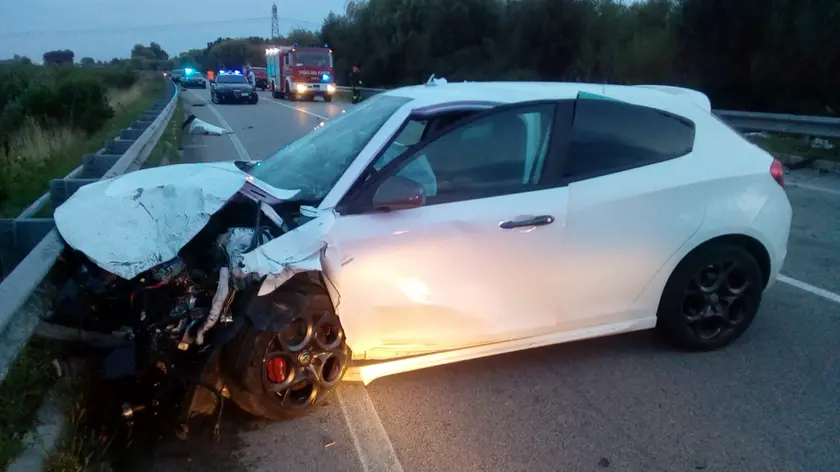 L'Alfa Romeo coinvolta nell'incidente di Ronchis