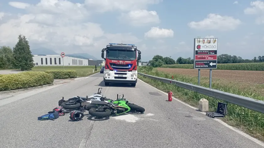 L'incidente a San Daniele: in foto le due moto coinvolte