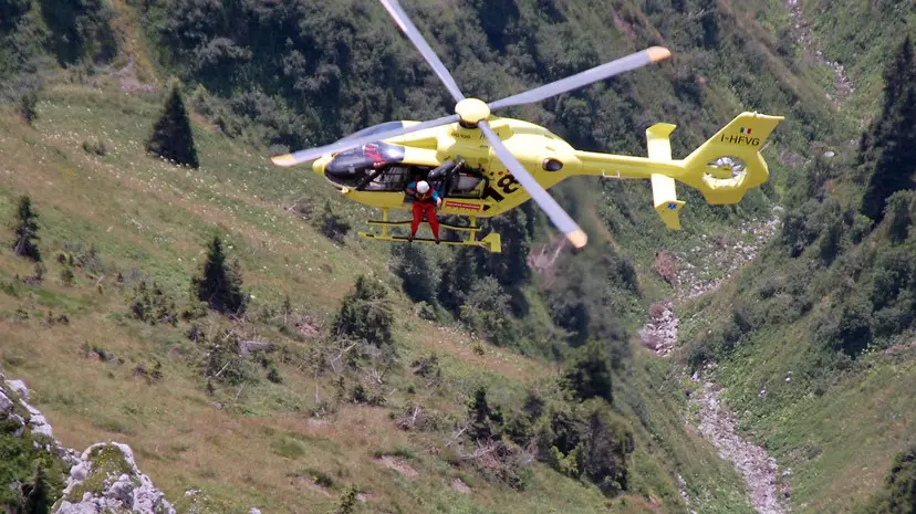 Pularo 15 Luglio 2015. Monte Zermula luogo e recupero salma caduta mortale alpinista. © Petrussi Foto Press