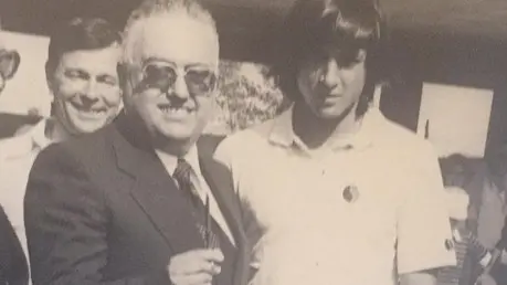 Ermes Battilana con un giovane Adriano Panatta