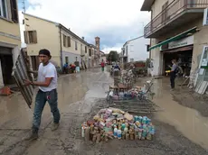 Traversara, frazione del Comune di Bagnacavallo (Ravenna), devastata dopo la rottura ieri dell'argine del fiume Lamone, 20 settembre 2024./// Traversara, a hamlet of the Municipality of Bagnacavallo (province of Ravenna, Emilia Romagna region, Italy), devastated after the break of the Lamone river embankment yesterday, 20 September 2024. ANSA/ FABRIZIO ZANI