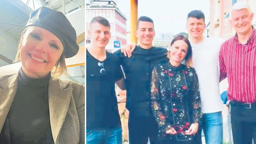 Lejila Muftic con il marito Teo Alibegovic (ex gloria della Snaidero e ora dirigente alla Fortitudo) e i figli Amar, Denis e Mirza, che gioca all’Apu Udine