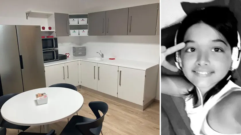 La “cucina dei genitori” inaugurata all'ospedale di Udine e un primo piano di Alessandra Valusso