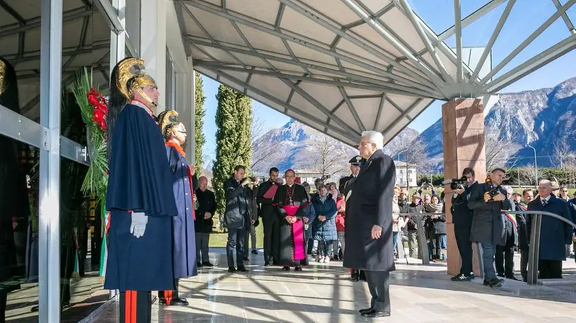 Il Presidente Mattarella in visita al Cimitero delle Vittime del Vajont a Fortogna di Longarone nel 2019