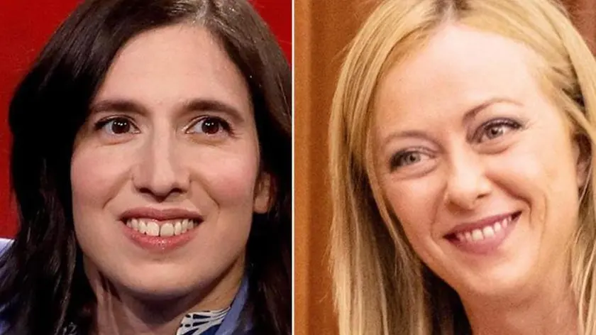 Elly Schlein (sx) e Giorgia Meloni (combo)
