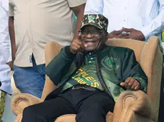 epa11350298 Former South African president and now President of the MK Party, Jacob Zuma, at the party's People's Mandate Rally held at the Orlando Stadium, Soweto, Johannesburg, South Africa, 18 May 2024. Jacob Zuma is the leader of MK, the 'uMkhonto weSizwe' (Spear of the Nation) new political party, founded in December 2023 and will stand for the first time during the country's upcoming general elections to be held on the 29 May 2024. The elections are to be held 30 years after the end of Apartheid and the first free and fair elections in the country. EPA/KIM LUDBROOK