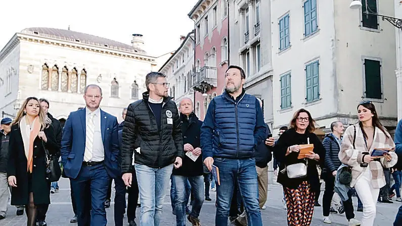 Matteo Salvini a passeggio in via Mercatovecchio © Foto Petrussi