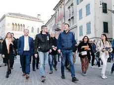 Matteo Salvini a passeggio in via Mercatovecchio © Foto Petrussi