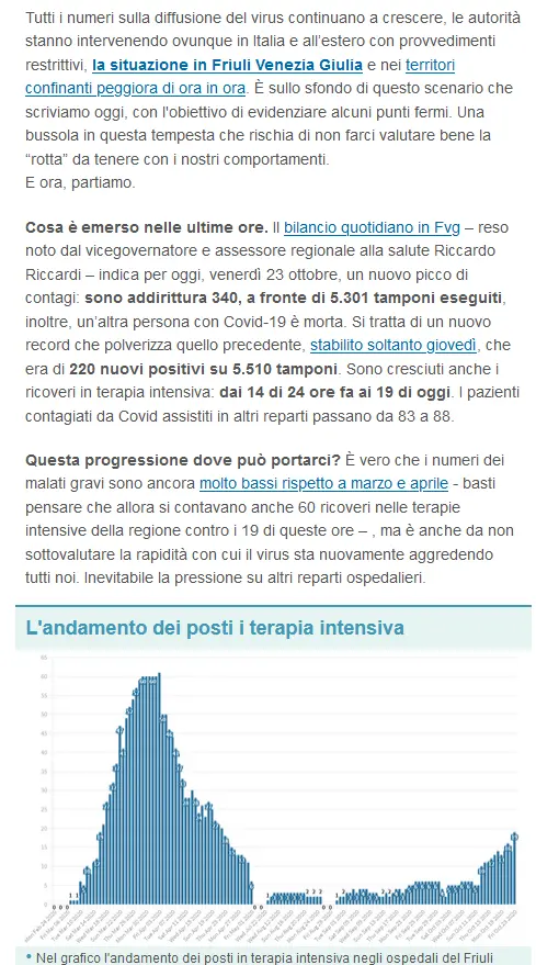 Il lungo approfondimento su un tema settimanale: venerdì abbiamo parlato dell'andamento dei contagi. Con i dati spiegati bene dagli esperti