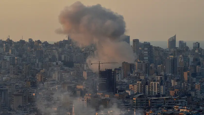epa11630873 Smoke rises following Israeli strikes in the Chiyah area in the southern suburbs of Beirut, Lebanon, 28 September 2024. The Israeli army (Tsahal) said on 28 September 2024 on X (formerly Twitter) that Hezbollah leader Hassan Nasrallah was killed in an overnight strike on Beirut. Hezbollah confirmed the death of Nasrallah in a statement on 28 September 2024. Israel's military stated that it is 'continuing to operate to degrade and dismantle Hezbollah' infrastructure and capabilities in Lebanon by conducting 'a series of targeted strikes'. EPA/WAEL HAMZEH