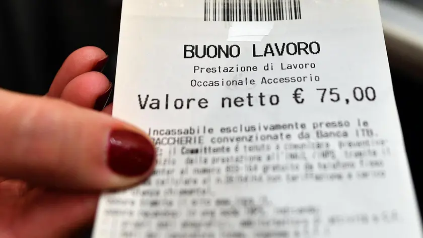 Un' immagine di un voucher, Roma, 11 gennaio 2017. ANSA / ETTORE FERRARI