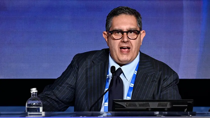 President of Liguria Region, Giovanni Toti, during a press conference at the 74th Sanremo Italian Song Festival, Sanremo, Italy, 09 February 2024. The festival runs from 06 to 10 February. ANSA/RICCARDO ANTIMIANI
