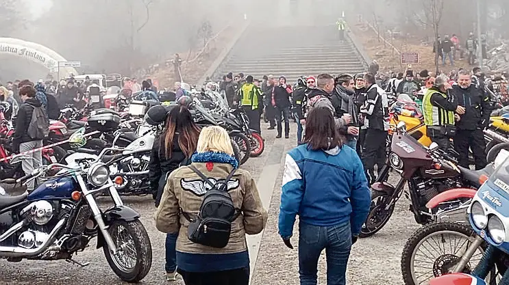 Nimis 19 Febbraio 2023. Motoraduno sul Bernadia. © Foto Petrussi