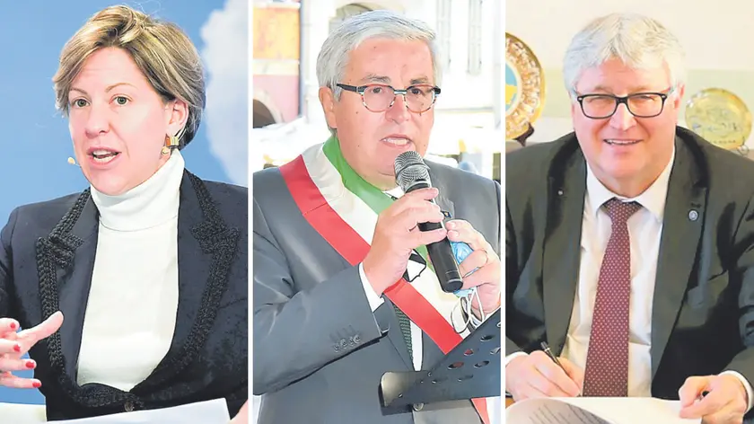 Da sinistra: Anna Mareschi Danieli, Pietro Fontanini, Alberto Felice De Toni