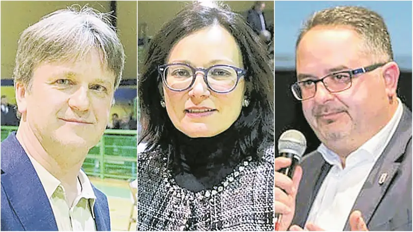 Da sinistra: Luca Balloch, eletto sindaco di Faedis in aprile; Carla Fioritto, capo dell’opposizione ed ex assessore; Claudio Zani, ex sindaco di Faedis