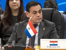 epa11465577 Paraguay's Minister of Foreign Affairs, Ruben Ramirez, participates with the Foreign Ministers of the member countries of the Southern Common Market (Mercosur) in a meeting in Asuncion, Paraguay, 07 July 2024. The foreign ministers of the member countries of the Southern Common Market (Mercosur) began a meeting on 07 July before the summit of heads of state of the regional bloc. EPA/Antonio Lacerda