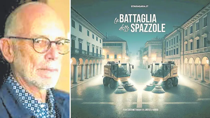 Il regista Gabriele Salvatores e, a destra, una delle locandine dei film