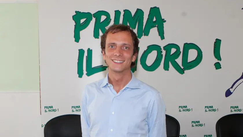 MILANO - 09/07/2012 - SEDE NAZIONALE LEGA NORD - VIA BELLERIO 41 - PRESENTAZIONE DELLA NUOVA SEGRETERIA POLITICA - MAX FEDRIGA - FOTO DOSI/NEWPRESS