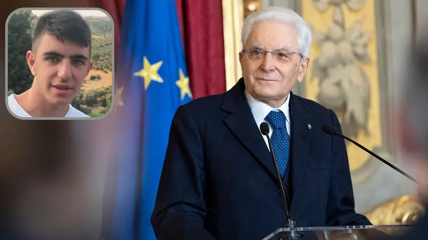Il presidente della Repubblica, Sergio Mattarella e, nel riquadro, Lorenzo Parelli