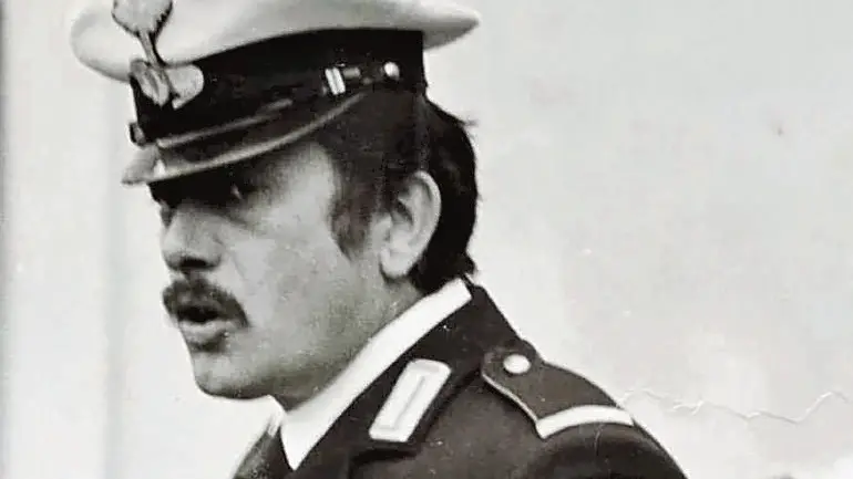 Enzo Malaman con la divisa dei vigili urbani