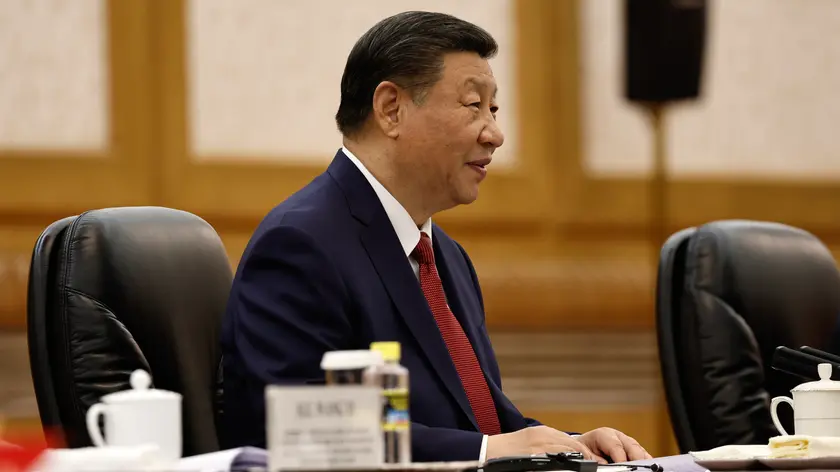 epa11381705 Chinese President Xi Jinping attends a meeting with Bahrain's King at the Great Hall of the People in Beijing, China, 31 May 2024. Bahrain's King is on an official state visit to China. EPA/TINGSHU WANG / POOL