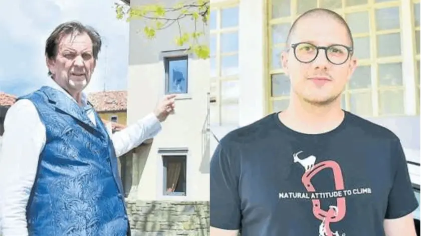 Ivan Uanetto della trattoria da Nando indica i danni, a destra Tommaso Pelos titolare dell’azienda Alpea