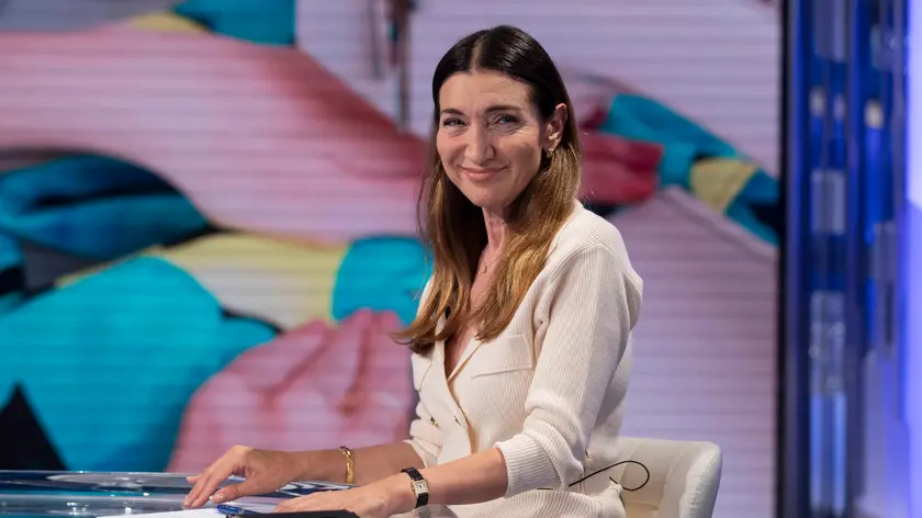 L'imprenditrice Elisabetta Franchi durante il programma televisivo ''Porta a Porta'' negli studi Rai, Roma, 18 maggio 2022. ANSA/ MASSIMO PERCOSSI