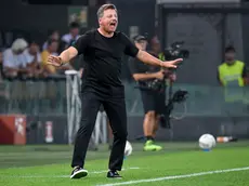 epa11578658 Udinese's head coach Kosta Runjaic gestures during the Italian Serie A soccer match between Udinese Calcio and Como 1907, in Udine, Italy, 01 September 2024. EPA/Ettore Griffoni