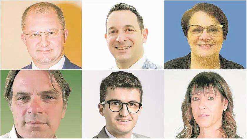 In alto da sinistra: Pietro Valent, Mauro Visentin, Daniela Cominotto. In basso, Silvano Pilosio, Massimo Pischiutta e Laura Battigelli