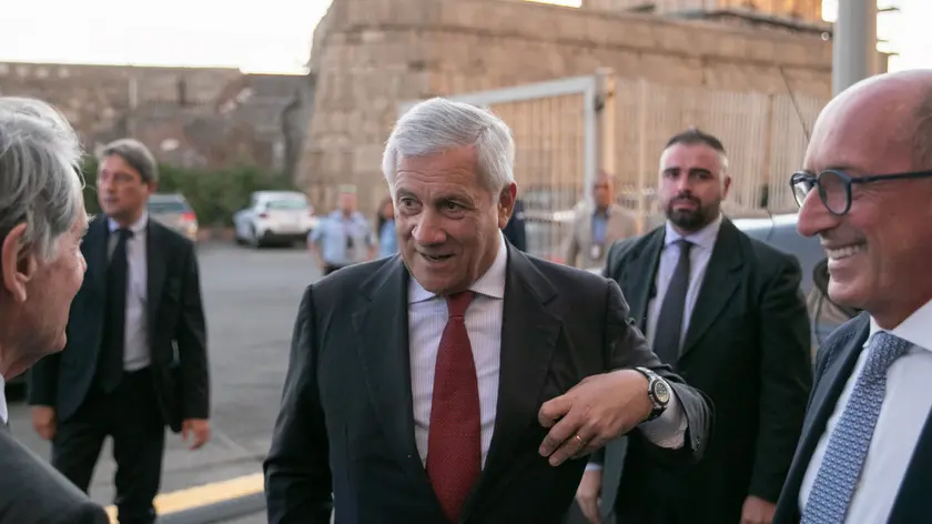 Antonio Tajani, Ministro degli affari esteri e della cooperazione internazionale dell'Italia all'inaugurazione della nuova nave da crociera MSC explora ii. 15 settembre 2024, Civitavecchia, Roma. ANSA/Emanuele Valeri