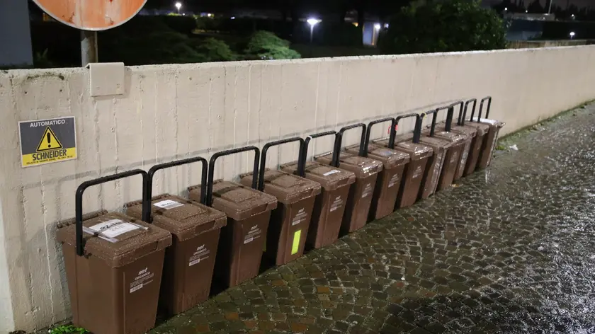 Udine 2 dicembre 2019. bidoni raccolta differenziata in Via Podgora e rione San Domenico. © Foto Petrussi