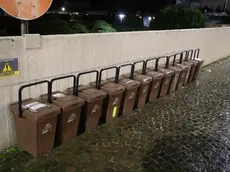 Udine 2 dicembre 2019. bidoni raccolta differenziata in Via Podgora e rione San Domenico. © Foto Petrussi