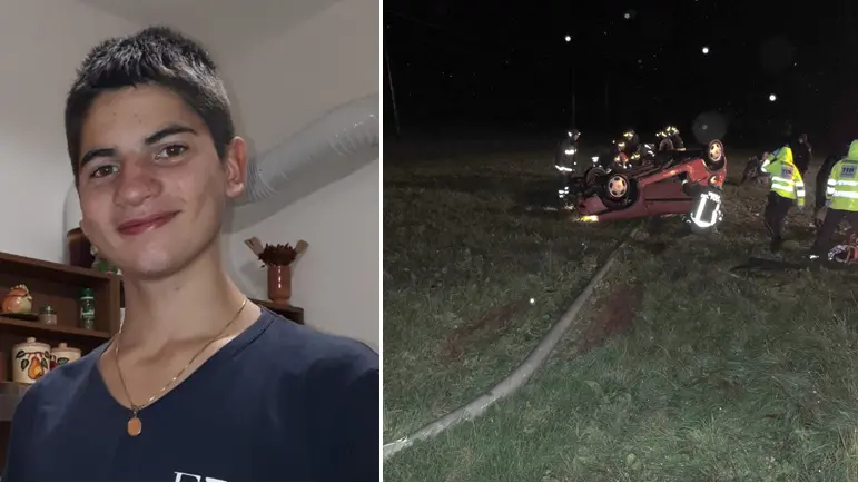 Daniele Burelli, morto a 16 anni nell'incidente e, a destra, il luogo della tragedia con i soccorritori
