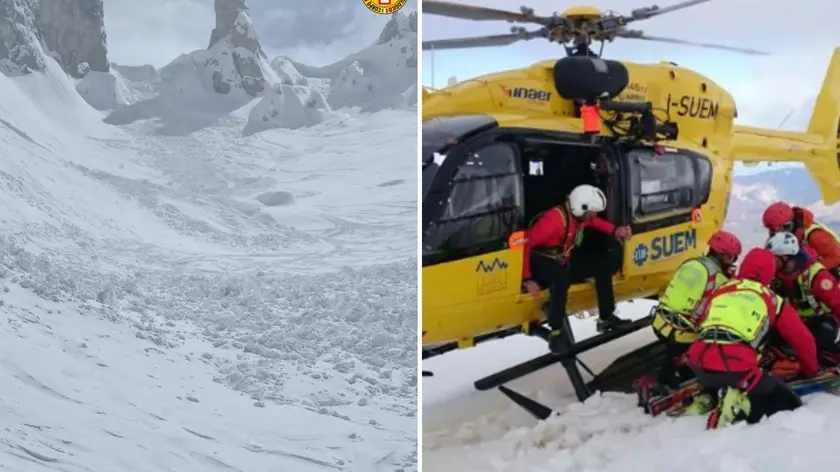 Il luogo dove è scesa la valanga che ha travolto una 14enne friulana e un intervento in quota del Soccorso alpino