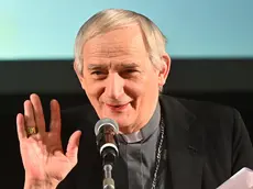 In occasione del centenario della nascita di Don Lorenzo Milani, convegno 'We Care. L'eredità di Don Milani a cent'anni dalla nascita', organizzato dall'Arcidiocesi di Genova. Ospite d'onore il cardinale Matteo Zuppi, arcivescovo di Bologna e presidente della Conferenza Episcopale Italiana e l'ex ministro Rosy Bindi. Genova, 12 dicembre 2023 ANSA/LUCA ZENNARO