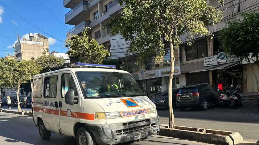 epa11609840 An ambulance moves along the road after an incident involving Hezbollah members’ wireless devices in Dahieh, Beirut, south Lebanon, 17 September 2024. According to Lebanon’s state news agency, several ‘wireless communication devices (pagers) were detonated using advanced technology.’ Several people with various injuries have been arriving at Lebanese hospitals, according to the Lebanese Public Health Emergency Operations Center of the Ministry of Public Health. EPA/WAEL HAMZEH